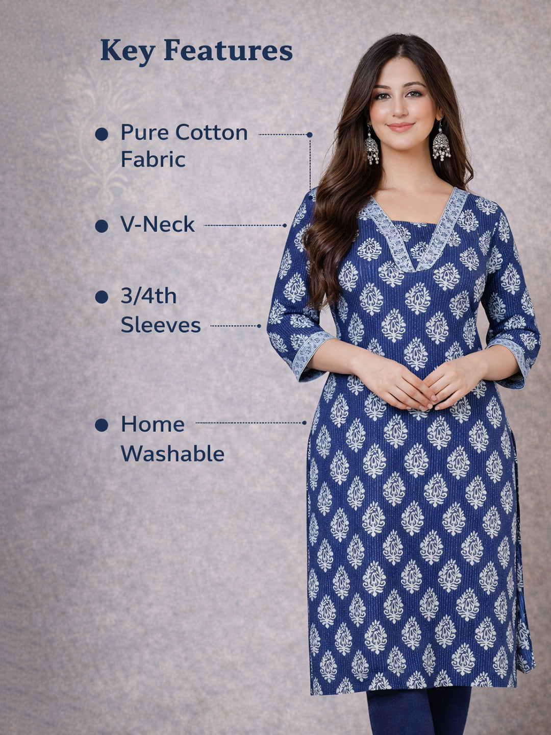 Blue Printed Kurti