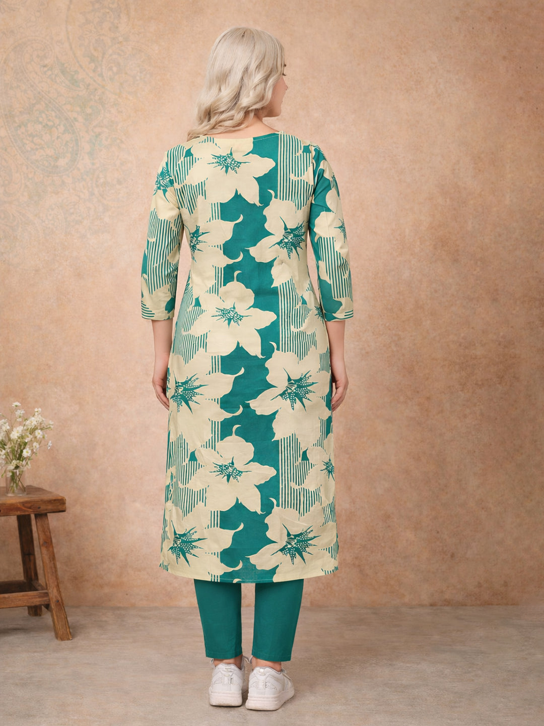 Green Leaf Printed Kurti