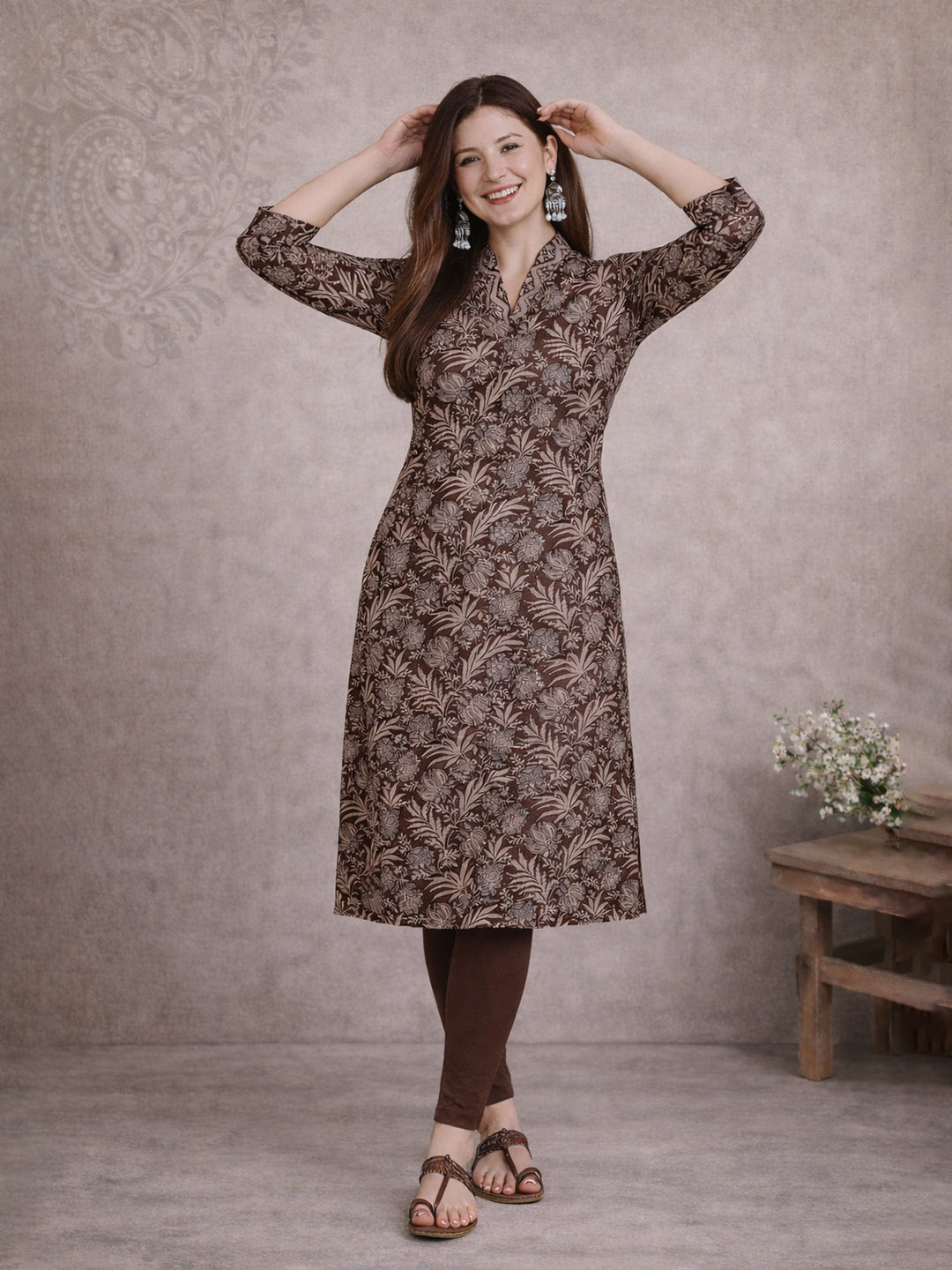 Brown Straight Kurti