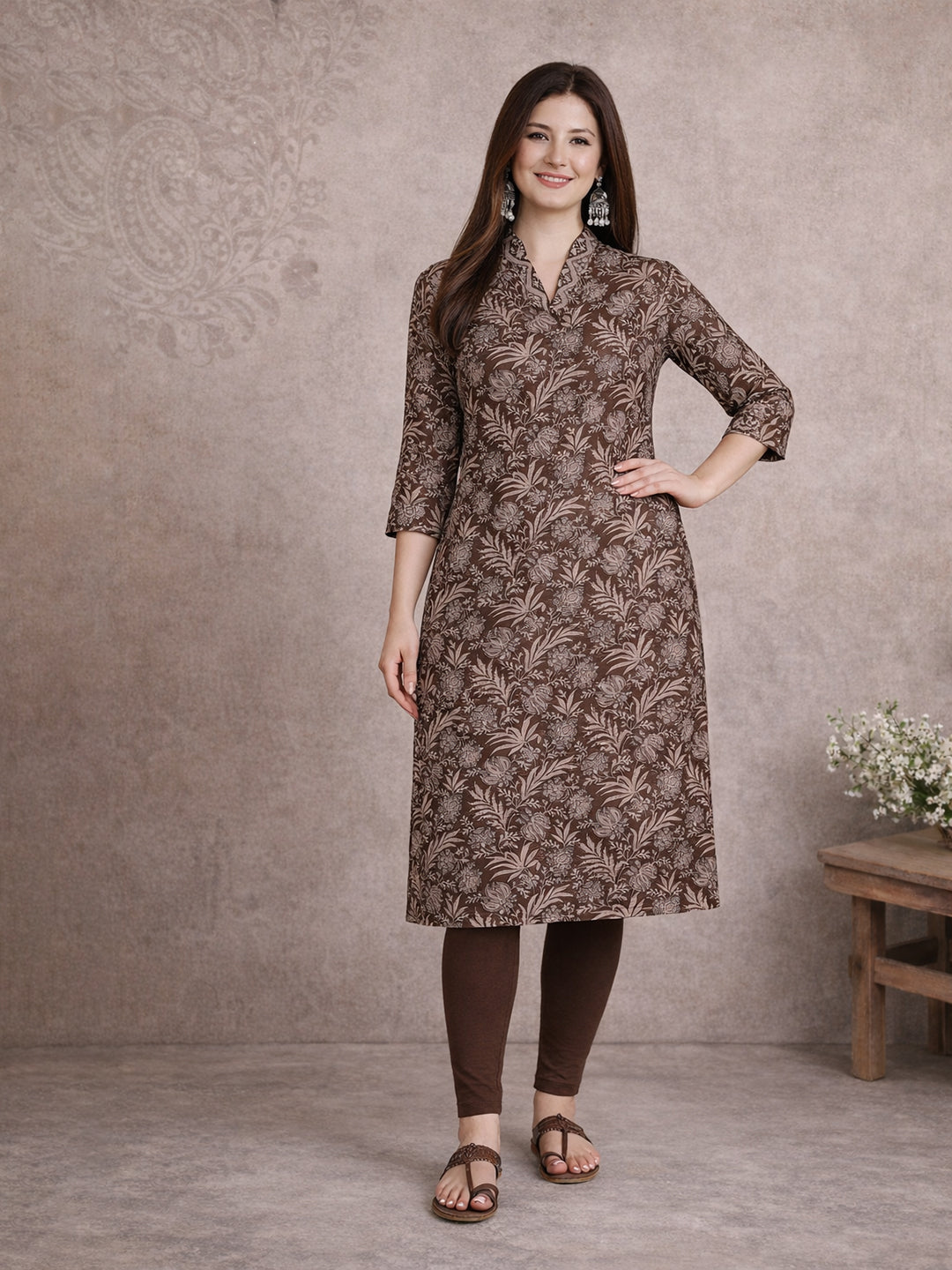 Brown Straight Kurti