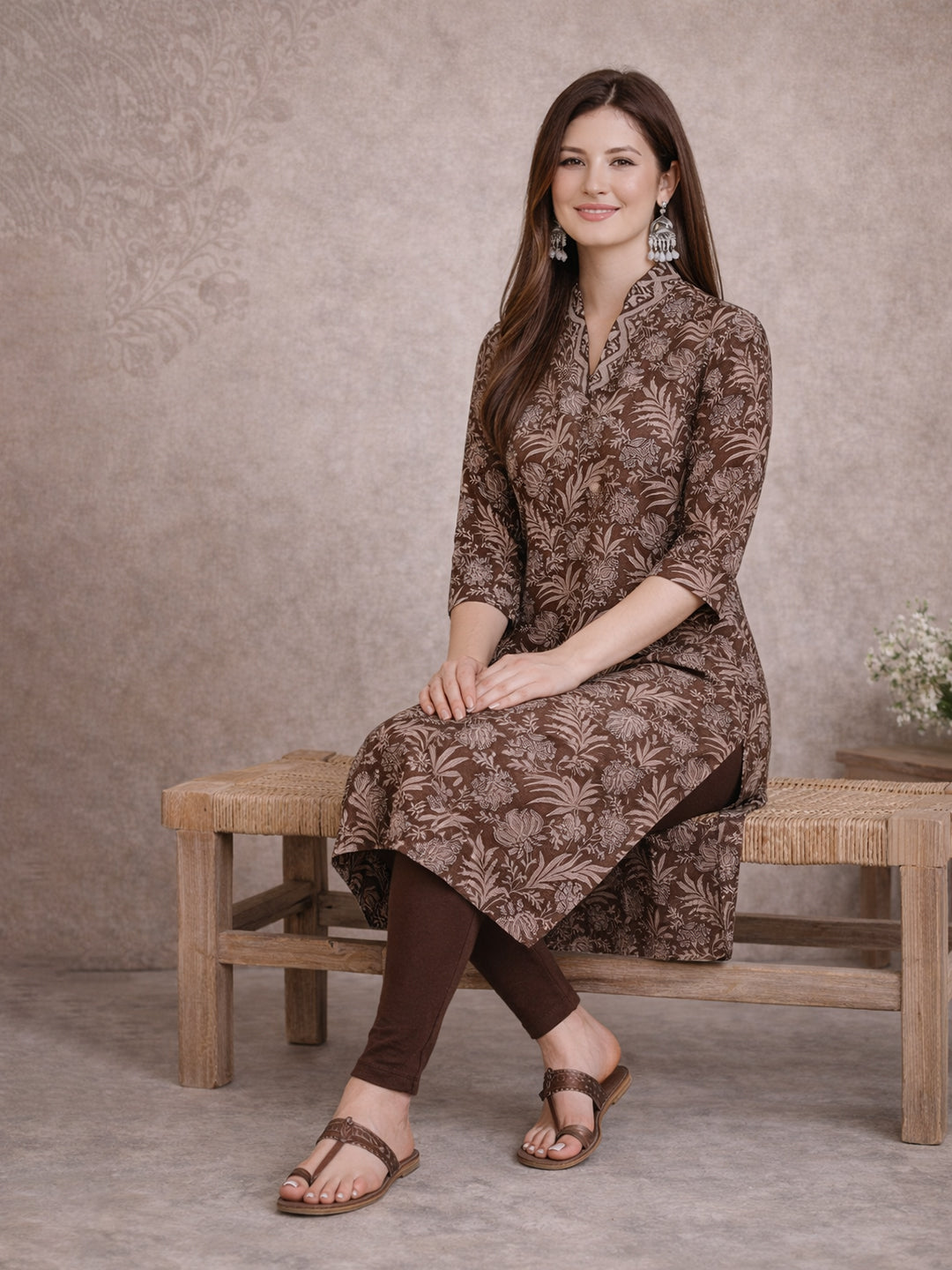 Brown Straight Kurti